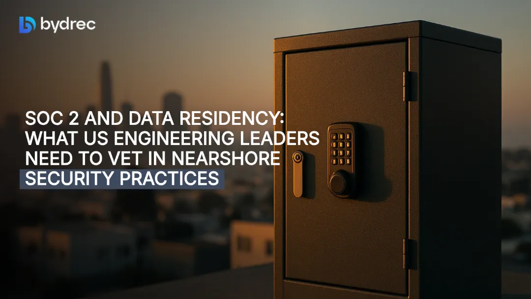 Pre-dawn San Francisco skyline beside a locked steel security cabinet with a glowing keypad, catching the first light.
